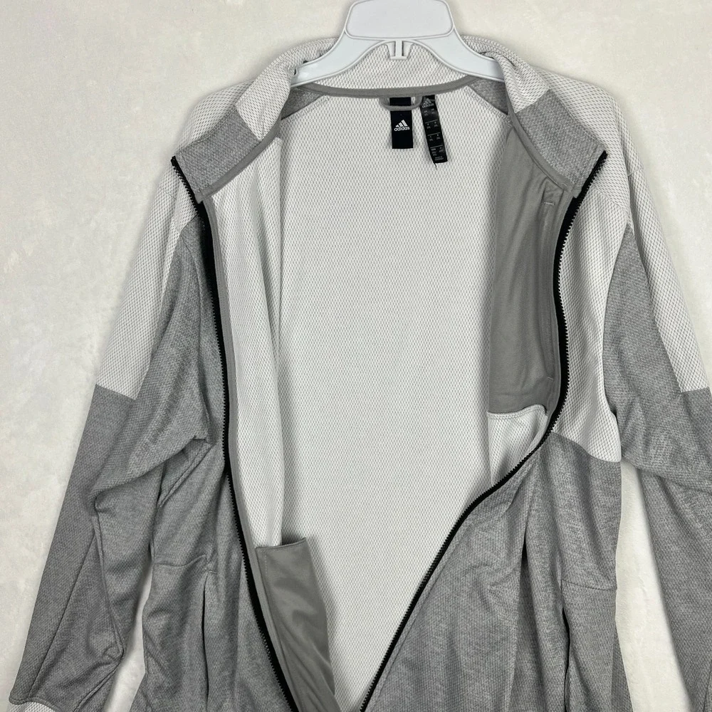 Adidas Full Zip Track Jacket Mens‎ 2XL Team Issue Bomber Gray Colorblock Running
